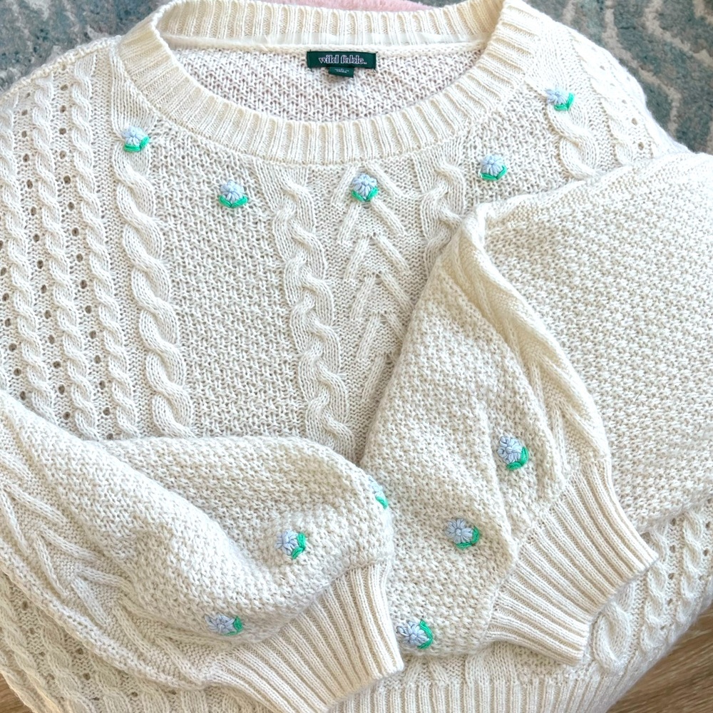 wild fable cropped floral sweatshirt